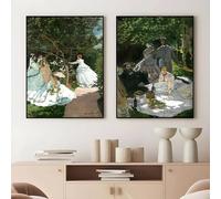 GOSRD Impressions sur toile, peinture de fleurs, Claude Monet, affiche, salon, bar, couloir, art mural, chambre à coucher, décoration intérieure, 40 x 50 cm, 2 pièces, sans cadre
