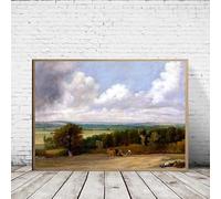GOSRD Impressions sur toile, peinture de John Constable, paysage, œuvre d'art, The Hay Wain, Parham Mill, affiche, art mural, photos pour décoration de chambre (70 x 100 cm)