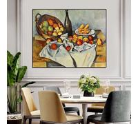 GOSRD Impressions sur toile, peinture, panier de pommes, par Paul Cézanne, célèbre nature morte, reproduction, art mural pour salle à manger, 80 x 100 cm, sans cadre