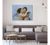GOSRD Impressions sur toile religieuses de William Bouguereau, peinture de fille se défendant contre l'amour, œuvre d'art romantique, décoration de maison et de bureau, 35 x 50 cm, sans cadre