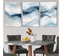 GOSRD Impressions sur toile, tableaux abstraits minimalistes modernes à l'encre, décoration murale pour salon, hall d'entrée ou chambre (40 x 60 cm - 3 pièces)