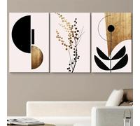 GOSRD Impressions sur toile, tableaux décoratifs abstraits géométriques minimalistes modernes, style nordique, pour salon ou entrée (60 x 80 cm - 3 pièces)