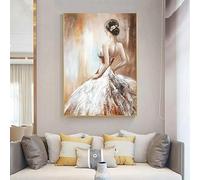 GOSRD Impressions sur toile vintage française, décoration murale, fleurs, chambre, HD, femme, peinture à l'huile, affiche murale (60 x 85 cm)