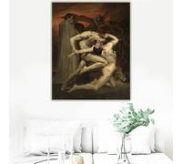 GOSRD Impressions sur toile William Adolphe Bouguereau, Dante et Virgile en enfer, peinture à l'huile sur toile, affiche, décoration d'intérieur (70 x 110 cm)