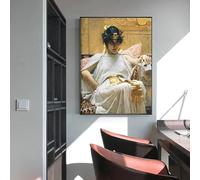 GOSRD Impressions sur toile William Waterhouse « Cléopâtre » Peinture à l'huile sur toile, œuvre d'art de renommée mondiale, affiche, image, art mural, décoration de la maison (70 x 100 cm)
