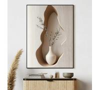 GOSRD Italie Branches d'olivier Feuilles Architecture Peinture sur toile Art mural minimaliste scandinave Affiches Impressions Décoration intérieure (60x80CM/Sans cadre)