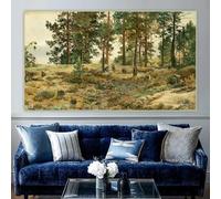 GOSRD Ivan Shishkin « Sur un sol sablonneux. Mary-Howie sur les chemins de fer finlandais » Impression sur toile, peinture à l'huile, décoration murale (60 x 70 cm)