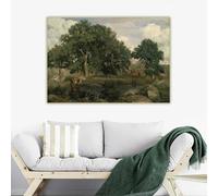 GOSRD Jean Baptiste Camille Corot, La Forêt de Fontainebleau, Impression sur toile, Peinture à l'huile, Affiche d'art, Décoration murale pour la maison (70 x 100 cm, Sans cadre)
