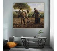 GOSRD Jean François Millet « Jardinières de pommes de terre » Impression sur toile Peinture à l'huile Œuvre d'art Poster Tableau Décoration murale (40x60CM/Sans cadre)