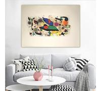 GOSRD Joan Miró « Sculptures II » - Impression sur toile abstraite - Peinture à l'huile - Affiche - Décoration murale pour salon (60 x 80 cm/cadre intérieur)