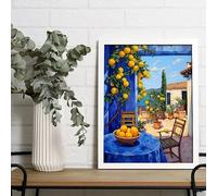 GOSRD Magnifiques affiches à l'huile représentant des paysages naturels : « L'arbre dans le coin du mur », peintures et impressions sur toile pour la décoration du salon (30 x 45 cm)