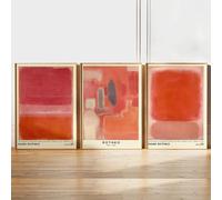 GOSRD Mark Rothko Affiche Rose Abstrait Art Exposition Impressions Vintage Musée Mur Photo Toile Peinture pendaison de crémaillère décor à la Maison 40x60 cm-3 pièces sans Cadre