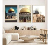 GOSRD Mosquée Al Aqsa, Ville Sainte Islamique, Affiche sur Toile, Peinture Art, Décoration Murale pour Café, Bar, Chambre (40x55cm-3Pcs)