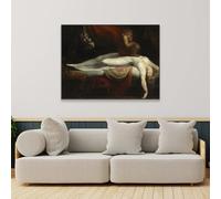 GOSRD Peinture à l'huile Renaissance imprimée Henry Fuseli, affiche sur toile, peinture murale victorienne vintage, décoration de galerie, 90 x 130 cm, sans cadre