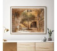 GOSRD Peinture murale juive Kotel, impression artistique, vieille ville de Jérusalem, rue piétonne, peinture abstraite, affiche sur toile, décoration d'intérieur (70 x 110 cm)