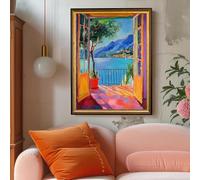 GOSRD Peinture sur toile d'Henri Matisse, affiche abstraite avec fenêtre ouverte, décoration murale pour salon, maison (70 x 100 cm)