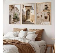 GOSRD Peintures murales méditerranéennes et rurales italiennes, impressions sur toile, affiches, photos italiennes pour salon, bureau, décoration d'intérieur (40 x 60 cm, 3 pièces)