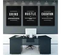 GOSRD Peintures sur toile, affiches et impressions de motivation pour le succès, bureau, entrepreneur, images inspirantes, décoration d'intérieur (40 x 60 cm, lot de 3 pièces)