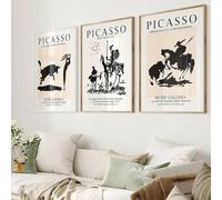 GOSRD Picasso scène de corrida exposition minimaliste croquis style art affiche toile peinture mur impression photo pour la décoration intérieure 40x60 cm-3 pièces sans cadre