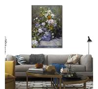 GOSRD Reproduction d'art sur toile Pierre Auguste Renoir Œuvres d'art Vaso di Fiori Fleurs modernes Peinture murale Décoration d'intérieur 60x90cm Sans cadre
