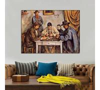 GOSRD Reproduction de peinture célèbre, Les joueurs de cartes de Paul Cézanne, peinture figurative sur toile, décoration d'intérieur de luxe 40x60CM sans cadre
