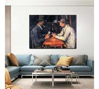GOSRD Reproduction d'œuvre célèbre de Les Joueurs de Cartes de Paul Cézanne Impressionnisme peinture figurative sur toile Impressions décoration murale 30x45cm Sans cadre