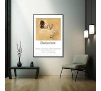 GOSRD Reproduction sur toile d'une affiche d'exposition française vintage de 1956 présentant les œuvres de Delacroix - Décoration intérieure (40x55cm)