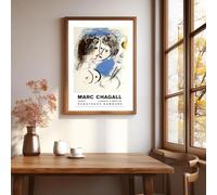 GOSRD Reproduction sur toile d'une affiche d'exposition française vintage de 1966 présentant les œuvres de Chagall - Décoration murale (30x45cm)