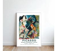 GOSRD Reproduction sur toile d'une affiche d'exposition française vintage de 1972 consacrée aux œuvres de Picasso - Décoration murale (60x90cm)