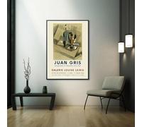 GOSRD Reproduction sur toile d'une affiche d'exposition vintage de 1965 présentant les œuvres de Juan Gris - Décoration murale (60x85cm)