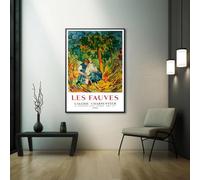 GOSRD Reproduction sur toile d'une affiche française vintage de 1962 pour les œuvres des Fauves - Décoration murale (40x55cm)