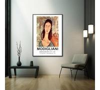 GOSRD Reproduction sur toile d'une affiche française vintage des années 1900 présentant des œuvres de Modigliani. Affiche pour la décoration murale de la maison (60 x 85 cm).