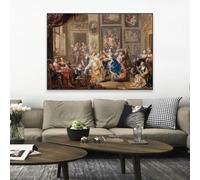 GOSRD Reproduction sur toile d'une peinture à l'huile classique représentant un concert au palais, œuvre de Johann Georg Platzer, affiche décorative vintage (30 x 50 cm, sans cadre).