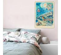 GOSRD Reproduction sur toile d'une peinture à l'huile de Marc Chagall « Carnaval des fleurs », affiche décorative (50 x 70 cm, sans cadre)