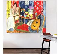 GOSRD Reproduction sur toile d'une peinture abstraite florale, célèbre huile sur toile, Le Tabac Royal 1943 d'Henri Matisse, décoration murale pour bureau ou maison (60 x 80 cm/sans cadre)