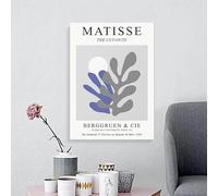 GOSRD Tableau abstrait de style Matisse représentant un corps de jeune fille et des feuilles, sur toile, affiche d'exposition, impression, image pour décoration murale de chambre (50 x 75 cm)