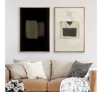 GOSRD Tableau abstrait géométrique sur toile, impression d'art à l'encre, décoration intérieure pour la maison, le bureau ou le salon (70 x 100 cm - 2 pièces)