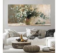 GOSRD Tableau abstrait moderne sur toile, imprimé de branches d'eucalyptus, idéal pour une décoration de chambre contemporaine (55 x 110 cm/sans cadre)