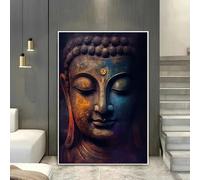 GOSRD Tableau abstrait moderne sur toile représentant un Bouddha, décoration murale idéale pour le salon, la chambre, le bureau ou la maison (60 x 85 cm).