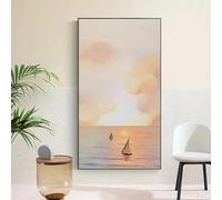 GOSRD Tableau abstrait sur toile représentant un paysage de coucher de soleil, affiche et impression, art mural de style minimaliste nordique pour la décoration du salon (80 x 160 cm)