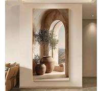 GOSRD Tableau imprimé sur toile avec effet visuel représentant une arche d'oliviers, idéal pour le salon, la chambre ou le bureau (70 x 140 cm). Décoration murale pour la maison.