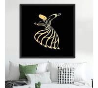 GOSRD Tableau imprimé sur toile représentant un derviche tourneur, art contemporain, imprimé pour le Ramadan et l'Aïd, idéal pour la décoration du salon, du bureau ou de la maison (40 x 40 cm)