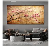 GOSRD Tableau moderne sur toile « Fleurs de cerisier » pour salon, affiche décorative indispensable (50 x 100 cm)