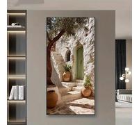 GOSRD Tableau moderne sur toile, idéal pour le salon ou le bureau : affiche représentant une scène de village (80 x 160 cm).