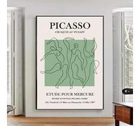 GOSRD Tableau sur toile, affiche et reproduction d'art d'Henri Matisse et Picasso, exposition au musée, idéal pour la décoration murale du salon (50 x 70 cm, sans cadre).