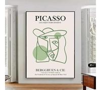 GOSRD Tableau sur toile, affiche et reproduction d'art inspiré de l'exposition au musée Henri Matisse Picasso, idéal pour la décoration murale du salon (50 x 70 cm/cadre intérieur).