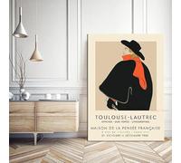 GOSRD Tableau sur toile imprimé d'Henri de Toulouse-Lautrec, affiche artistique, décoration murale pour salon (40x60cm/sans cadre)