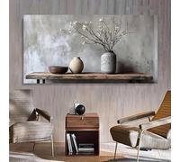 GOSRD Tableau sur toile imprimé « La tranquillité de la céramique et des branches d'arbre » pour la décoration intérieure du salon, affiche d'art mural moderne (60 x 85 cm)