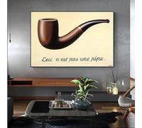 GOSRD Tableau sur toile Magritte « Ceci n'est pas une pipe », affiche et reproduction d'art mural pour la décoration du salon (30 x 50 cm/sans cadre)