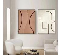 GOSRD Tableau sur toile style géométrie nordique moderne, décoration murale pour salon ou chambre (40 x 55 cm - 2 pièces)